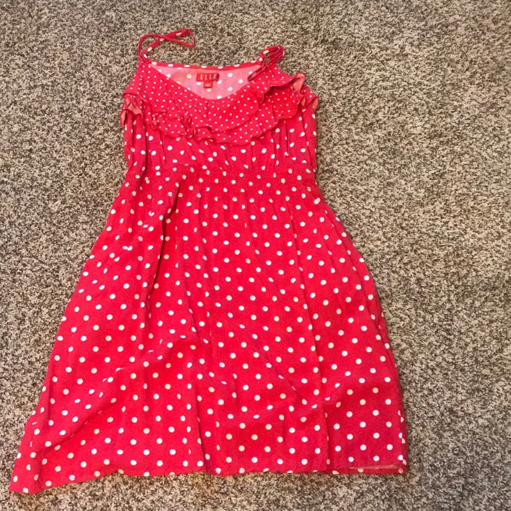 Pink polka dot dress